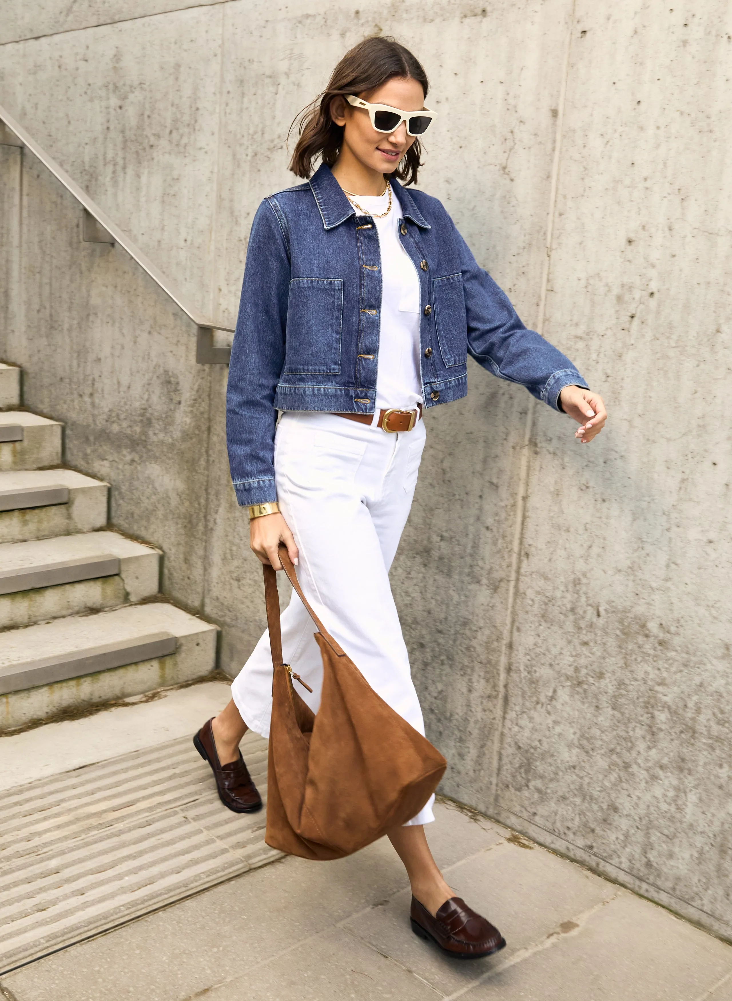 Kristi Organic?Cotton Cropped Denim Jacket