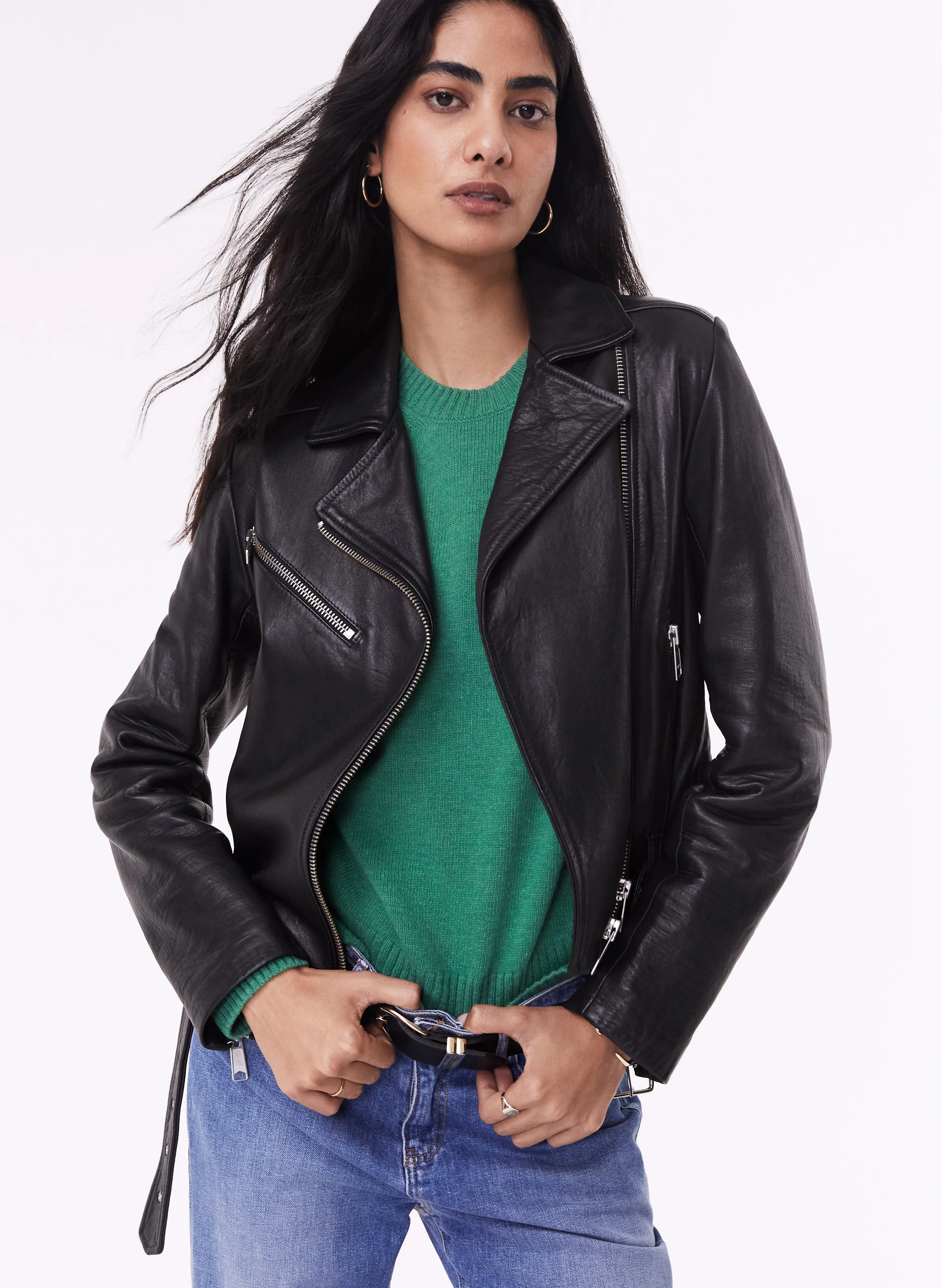Lyle Chrome Free Leather Biker