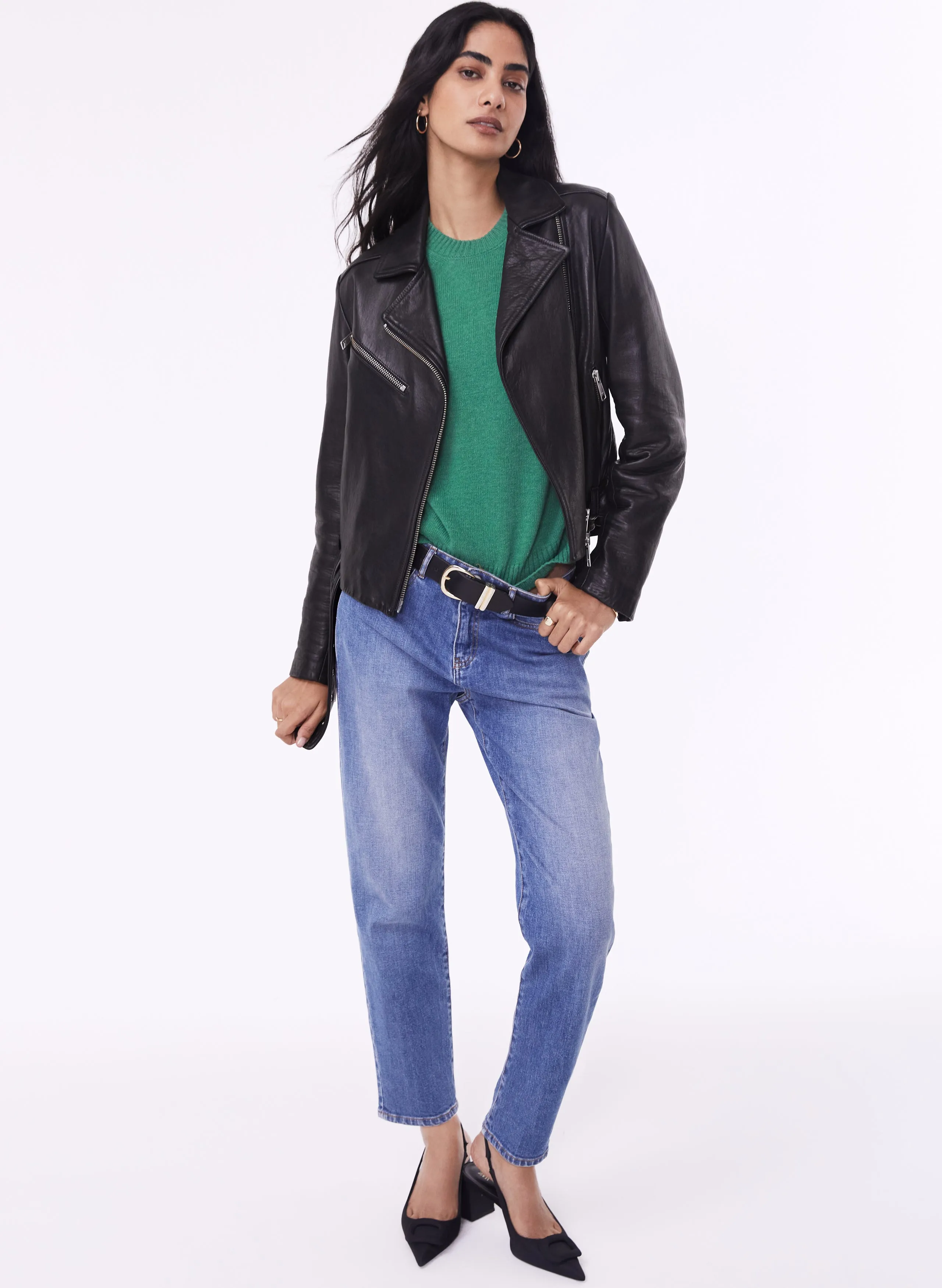 Lyle Chrome Free Leather Biker