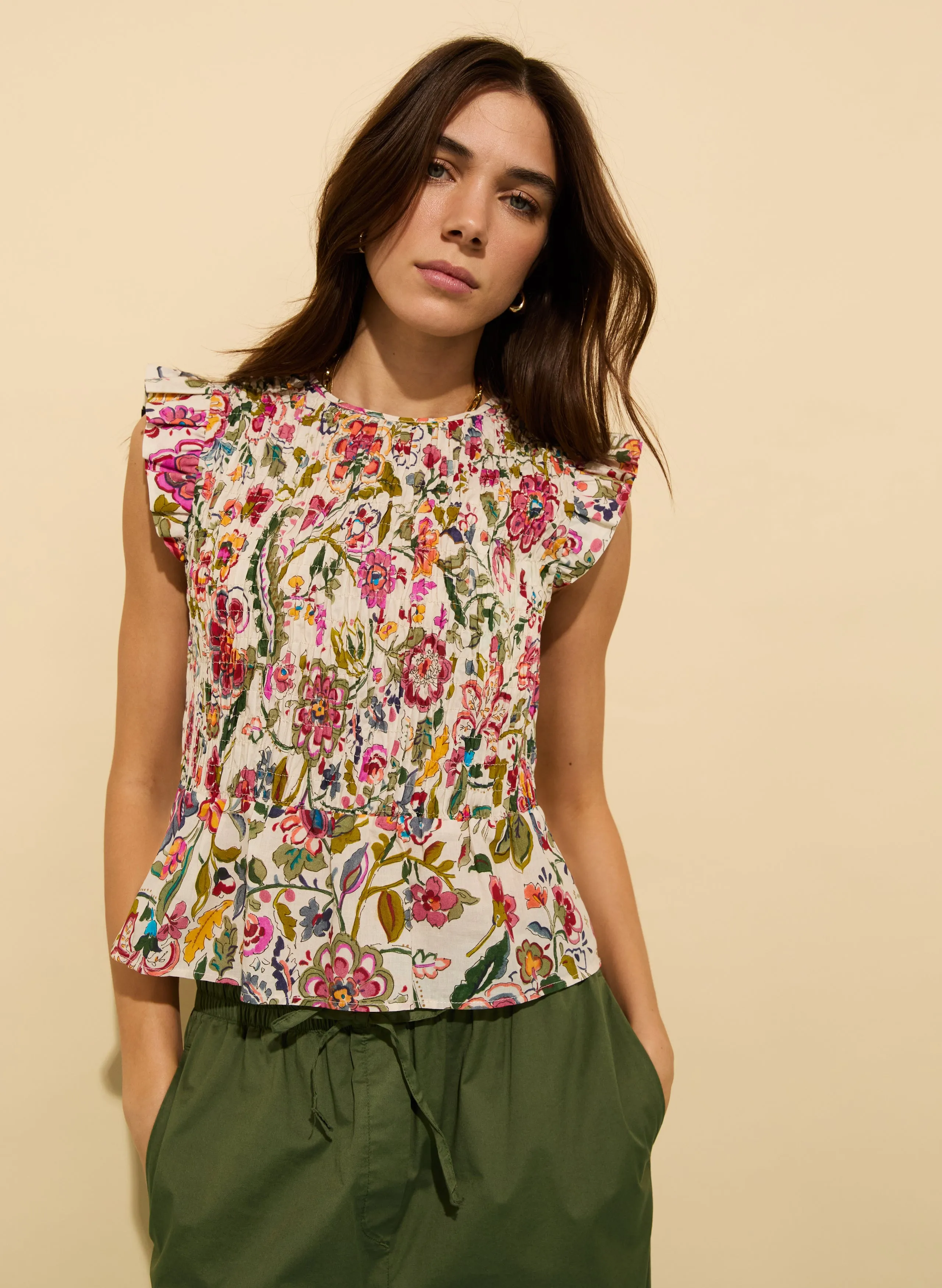 Mariah?Organic Cotton Smocked Blouse