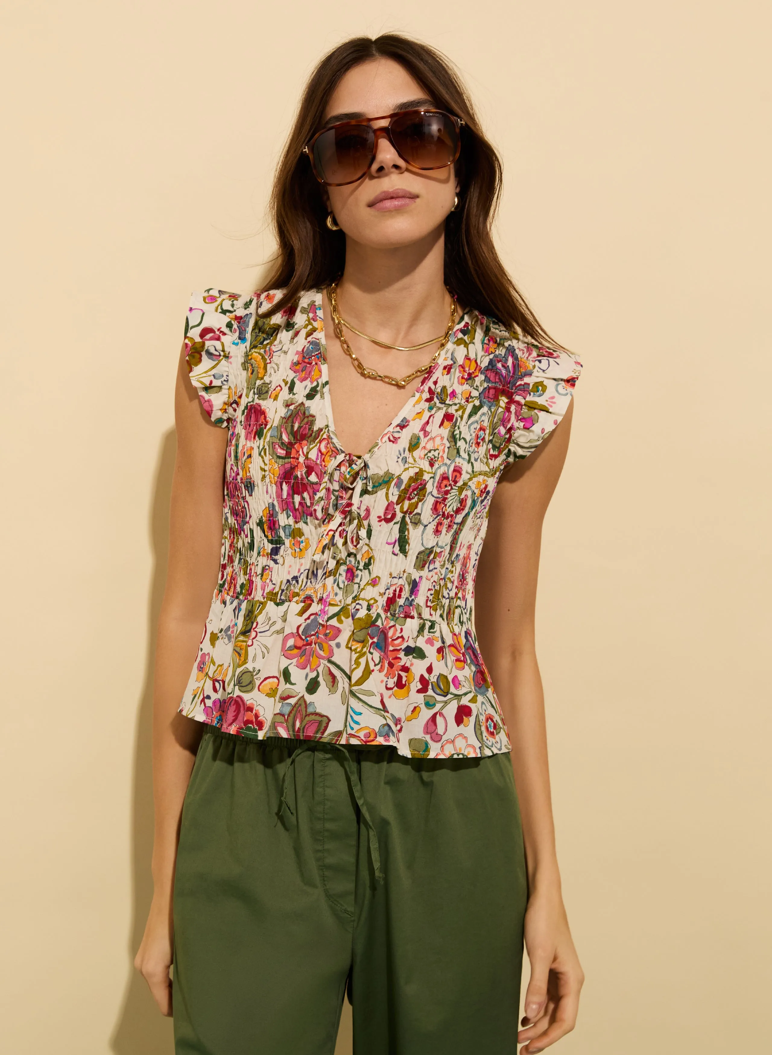 Mariah?Organic Cotton Smocked Blouse