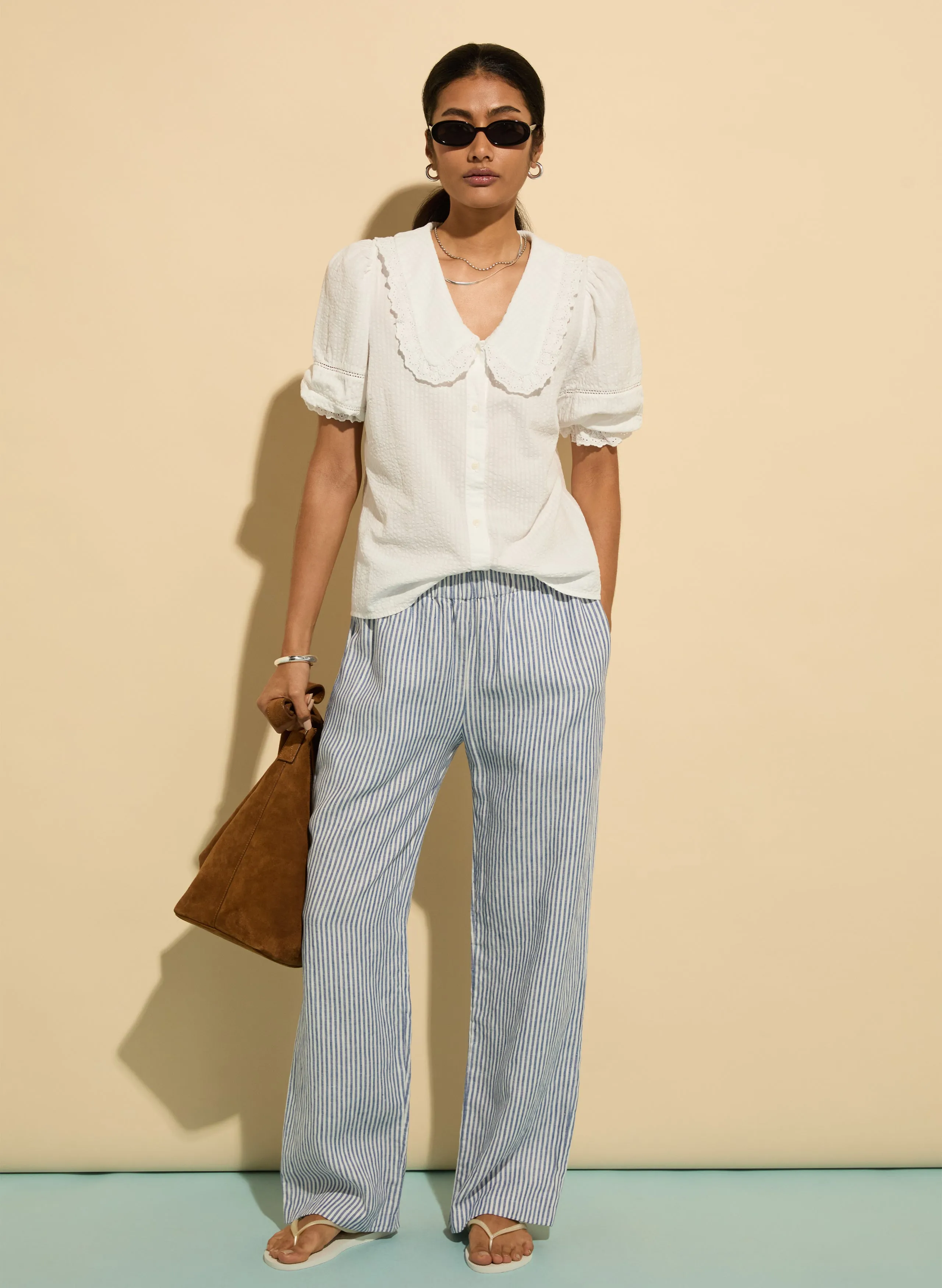 Marti?Organic Cotton Broderie?Detail Blouse