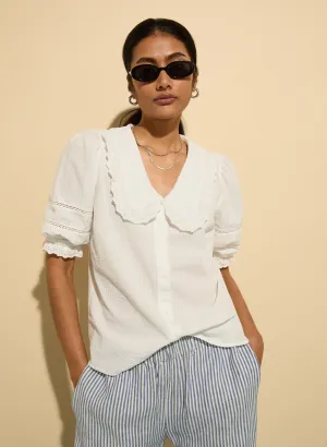 Marti?Organic Cotton Broderie?Detail Blouse