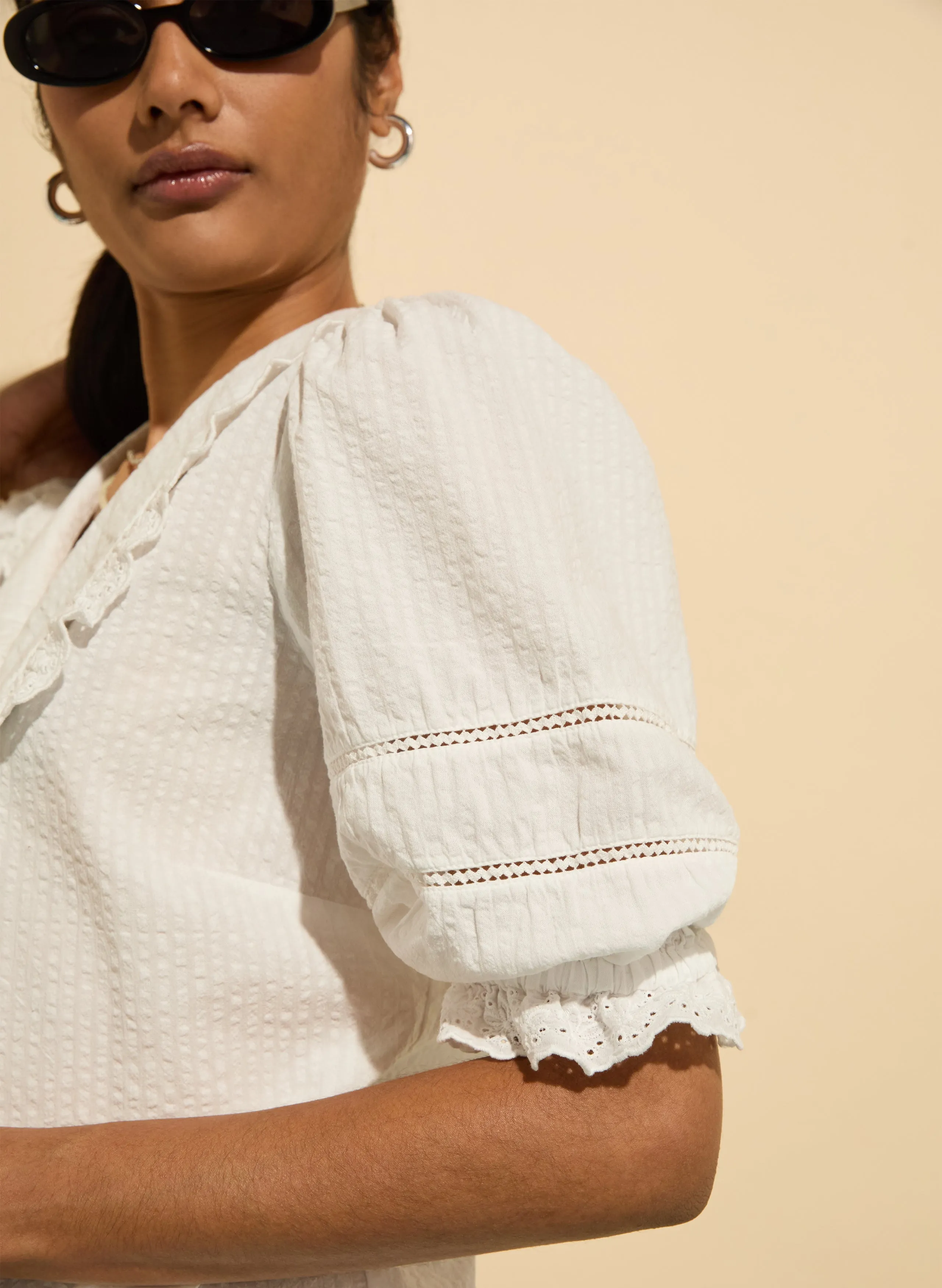 Marti?Organic Cotton Broderie?Detail Blouse
