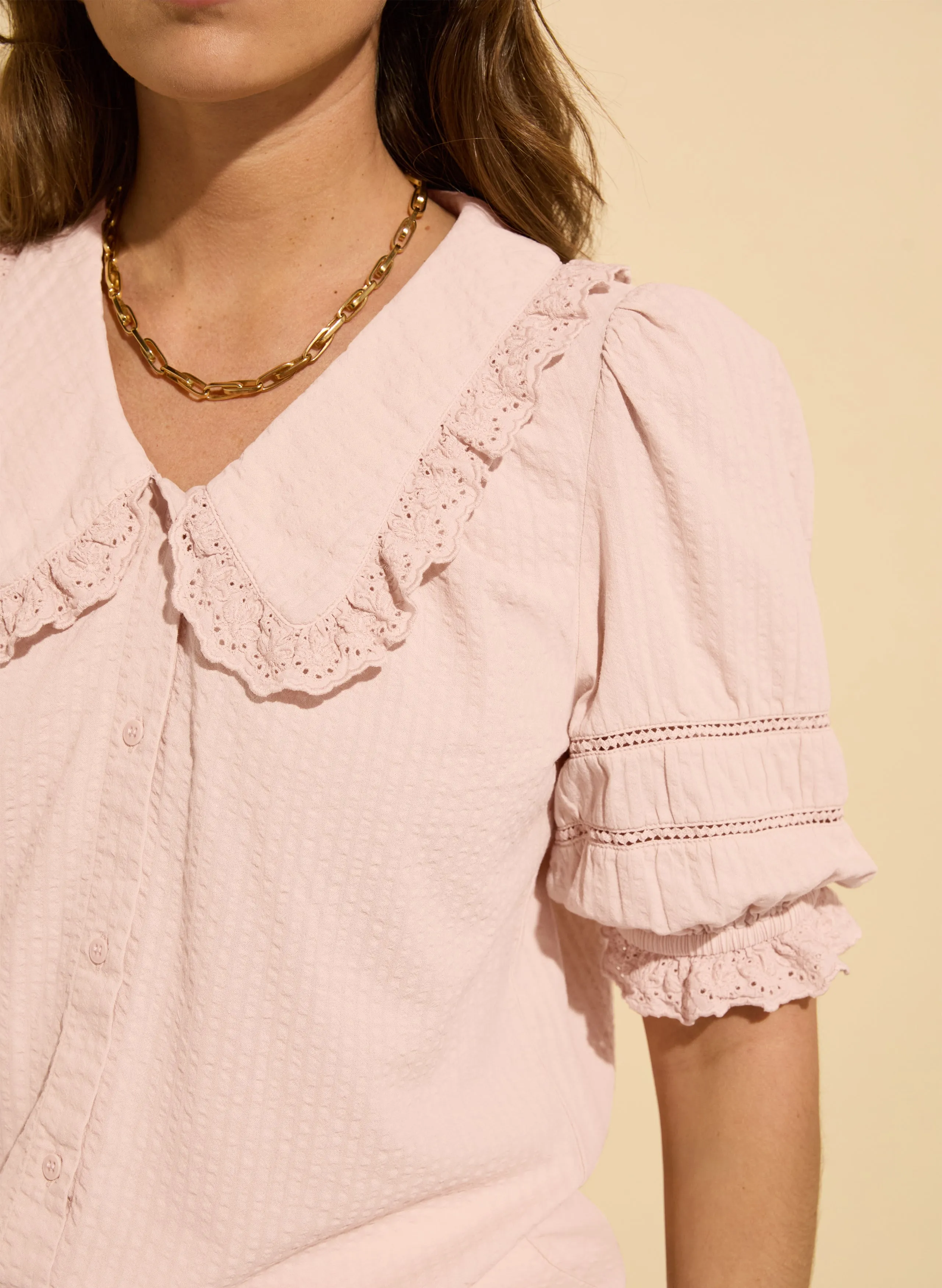 Marti?Organic Cotton Broderie?Detail Blouse
