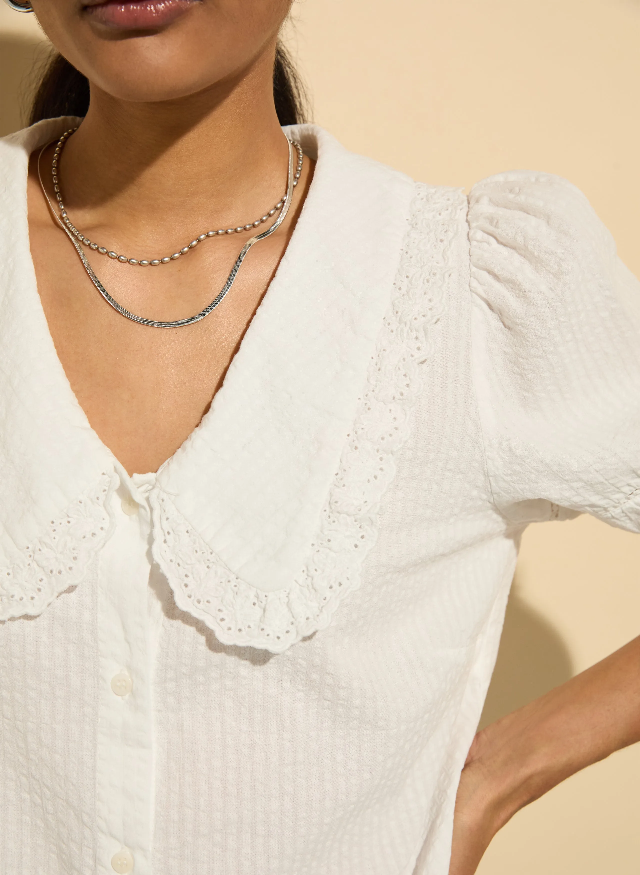 Marti?Organic Cotton Broderie?Detail Blouse