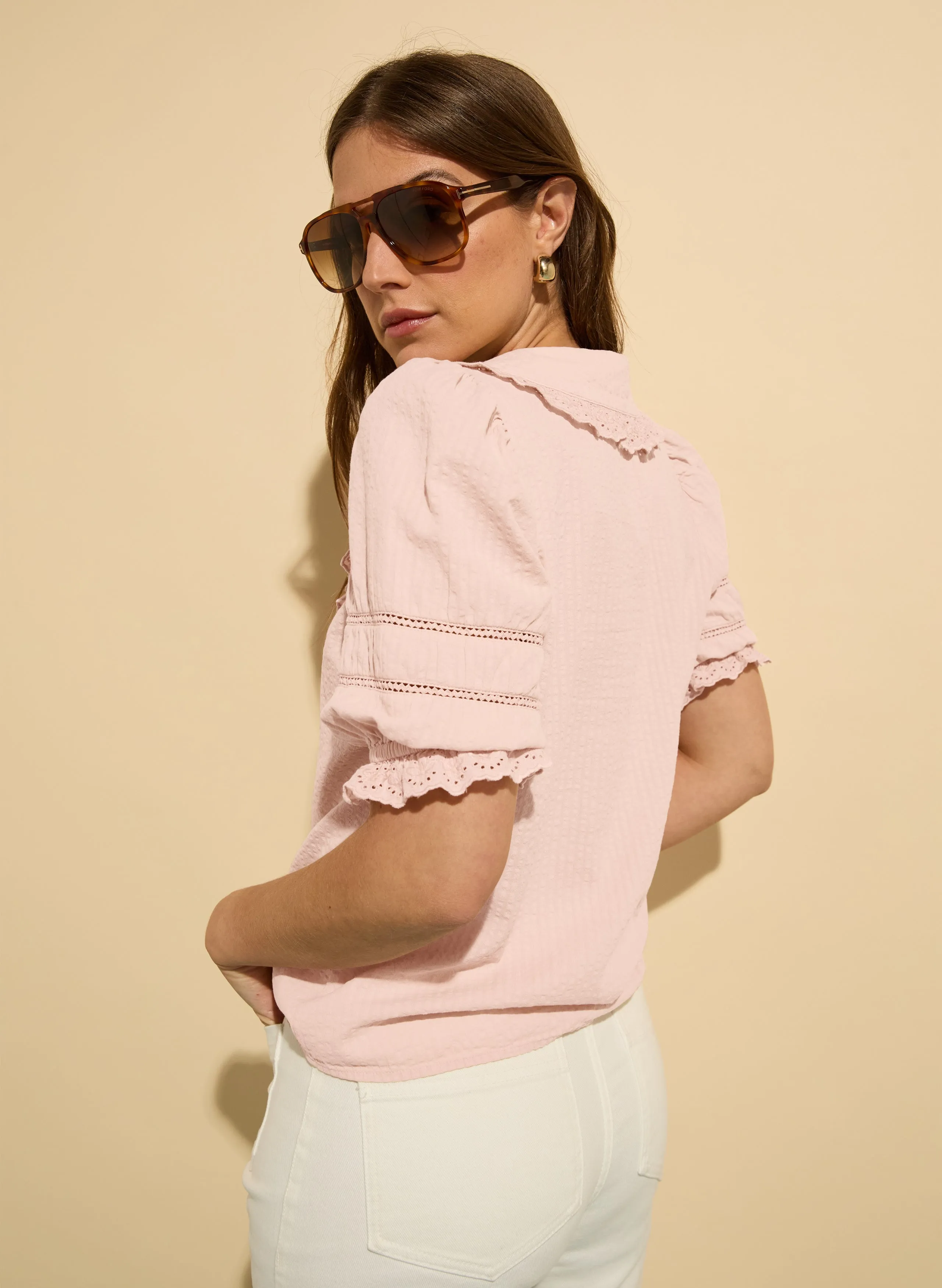 Marti?Organic Cotton Broderie?Detail Blouse