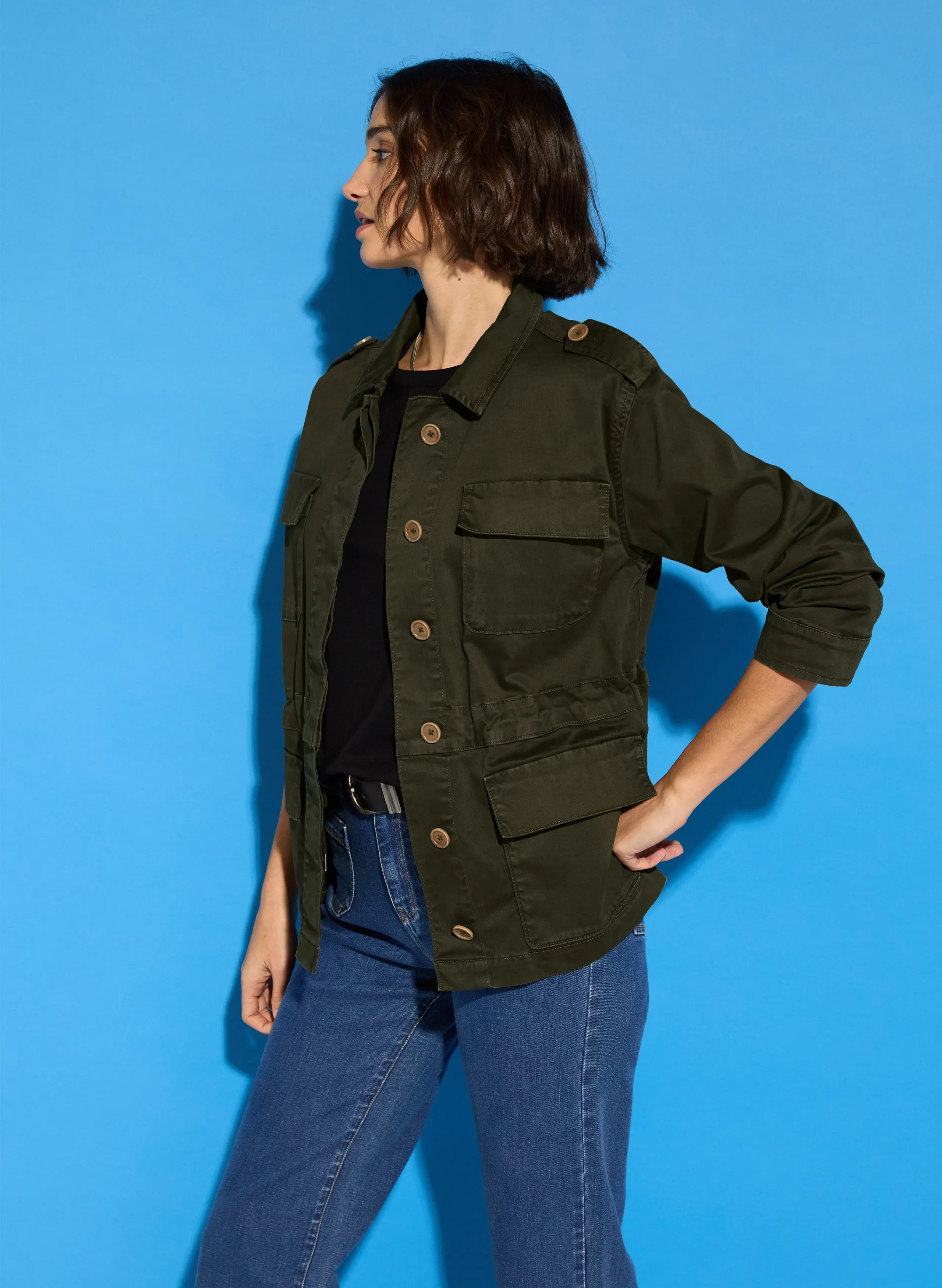 Mattie Organic?Cotton Cargo Jacket