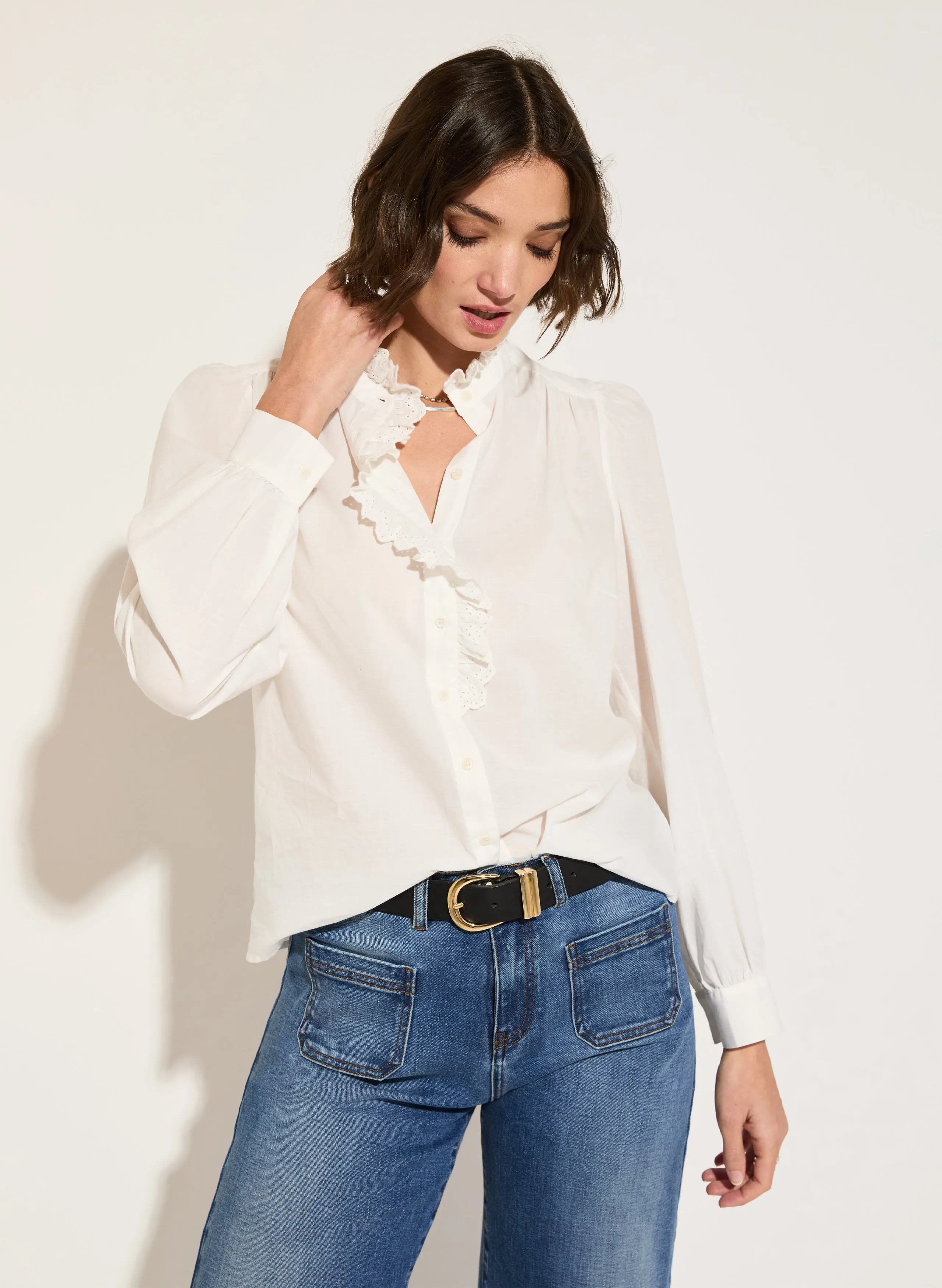 Milla Organic Cotton Broderie?Detail Blouse
