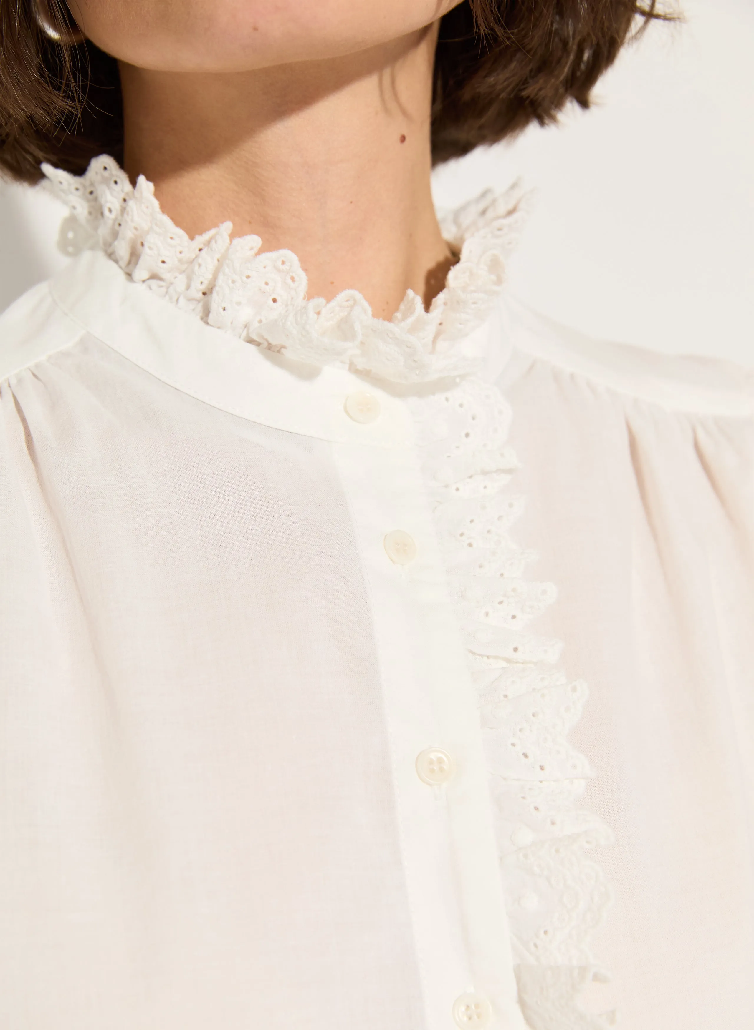 Milla Organic Cotton Broderie?Detail Blouse