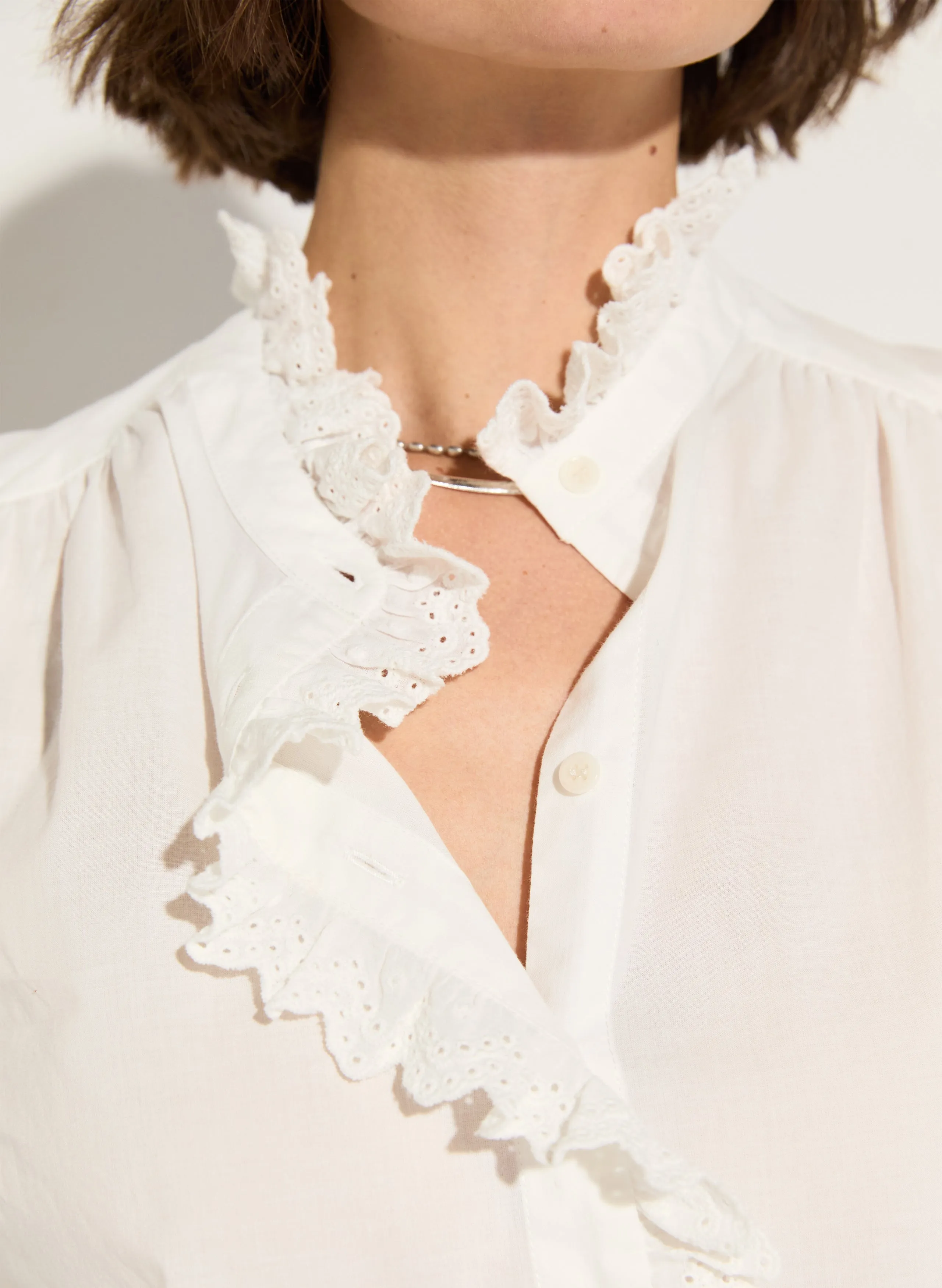 Milla Organic Cotton Broderie?Detail Blouse
