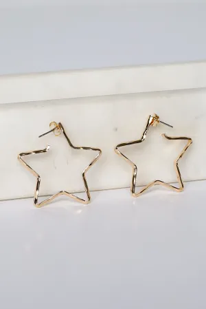 Missy Gold Star Hoop Earrings
