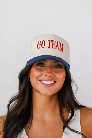 Navy   Red Go Team Color Block Embroidered Hat