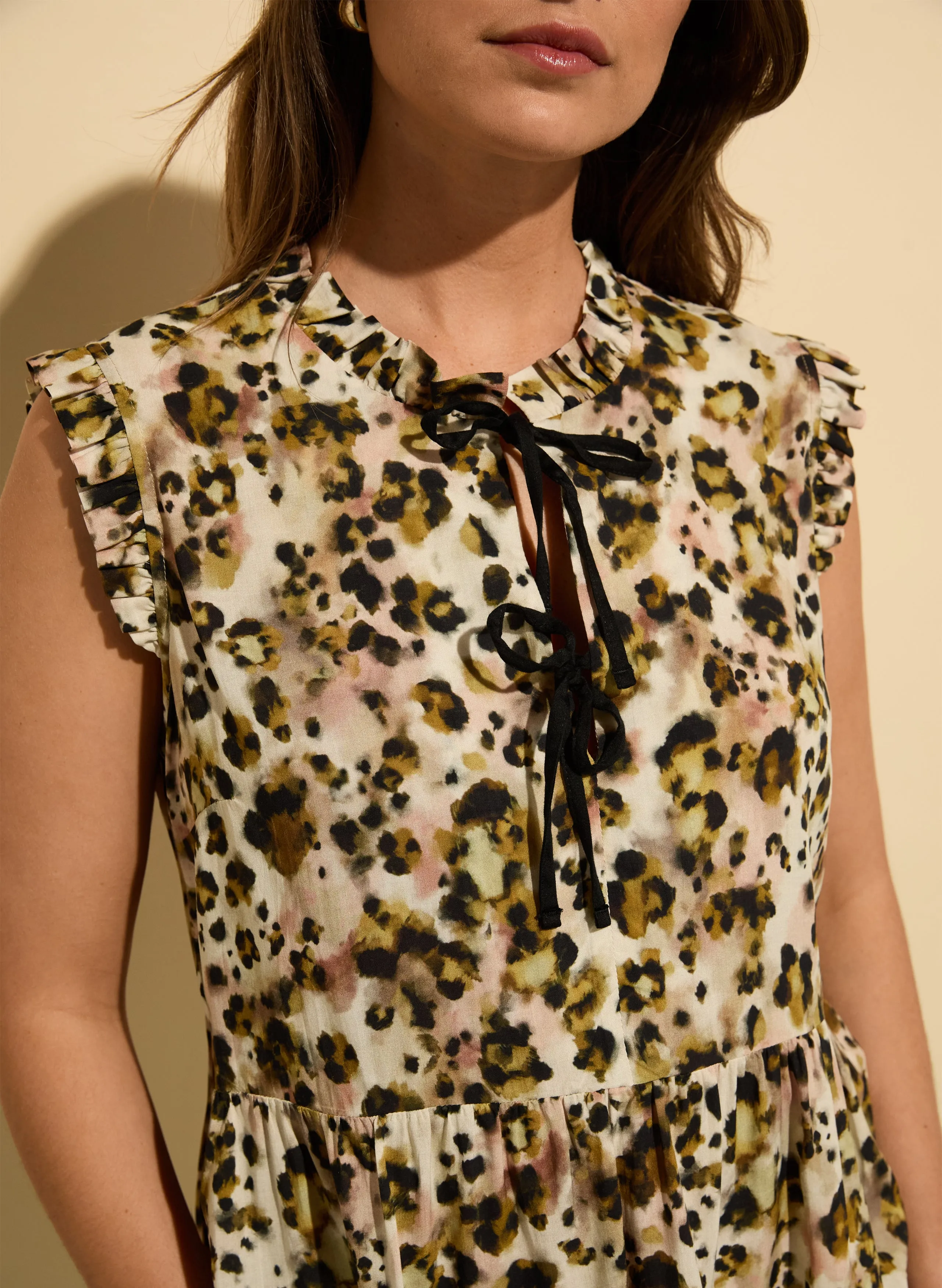 Nicole?Printed Sleeveless Blouse
