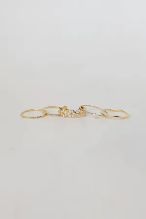 Serena Gold Daisy Ring Set