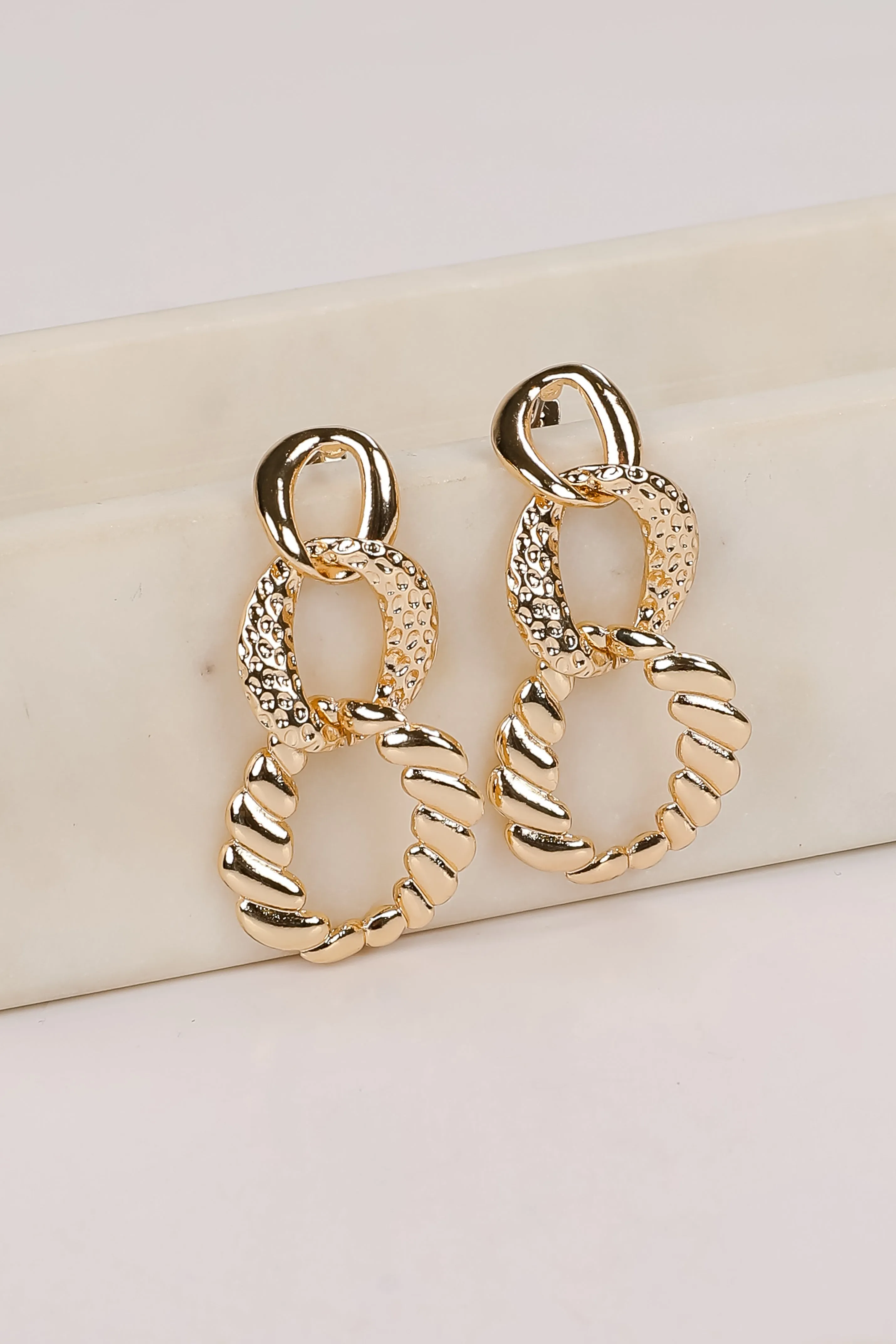 Sierra Gold Chainlink Drop Earrings