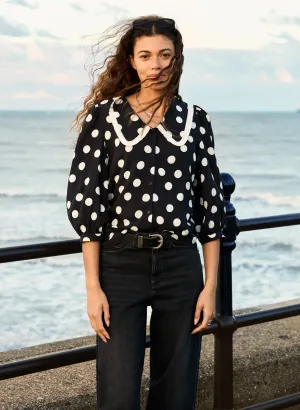 Sosha?Printed?Collar Detail Blouse