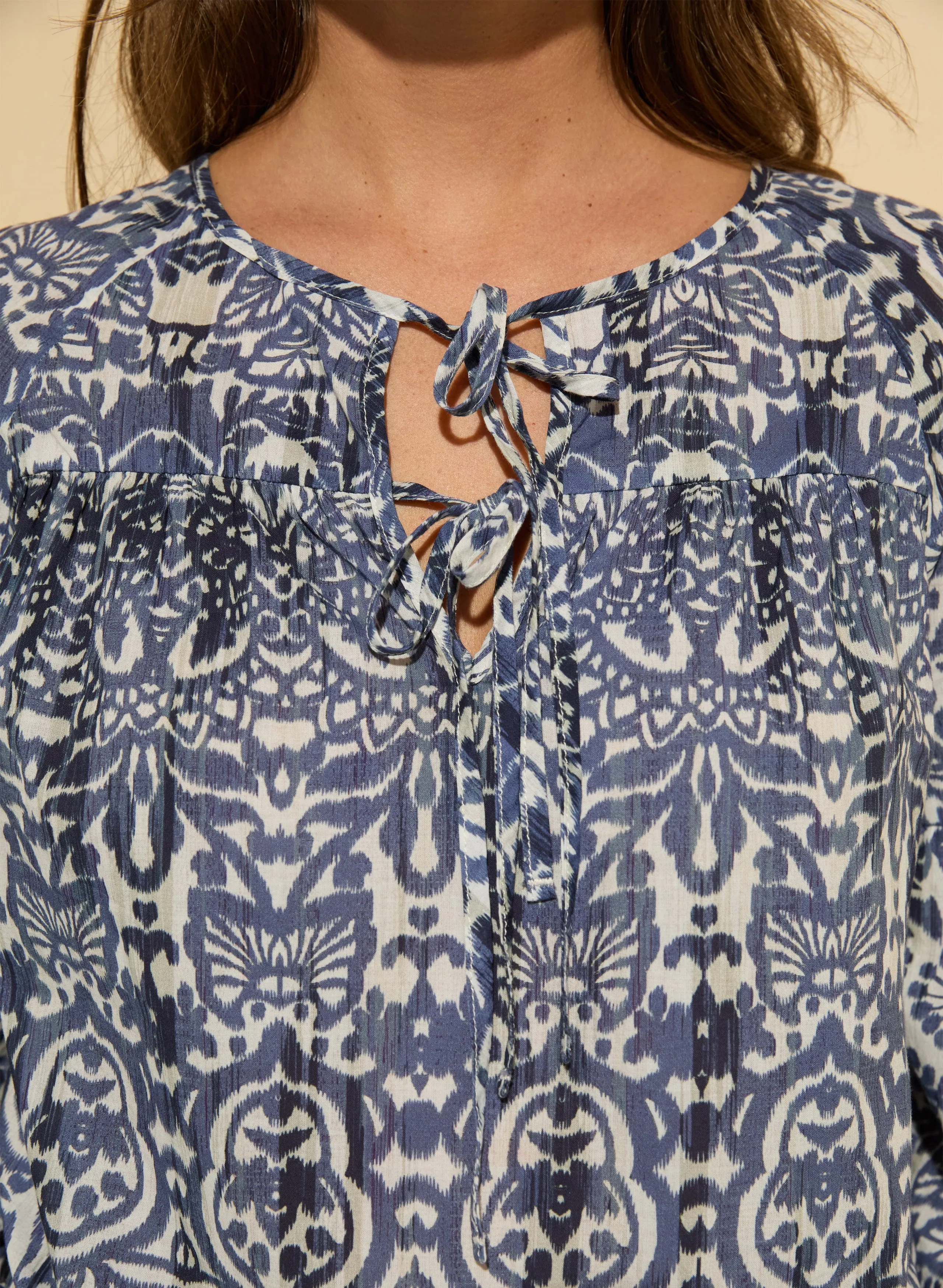 Stephanie Organic Cotton?Tie Neck?Blouse