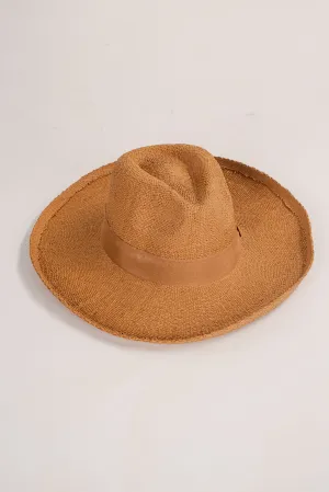 Sun Type Of Wonderful Khaki Straw Fedora Wide Brim Hat