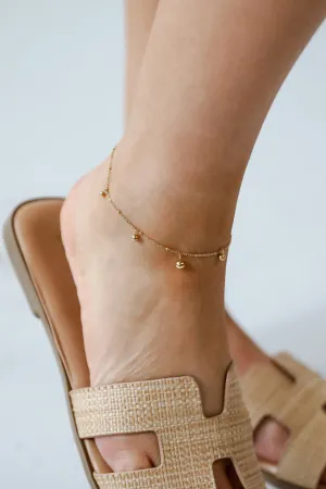 Sutton Gold Ball Charm Anklet