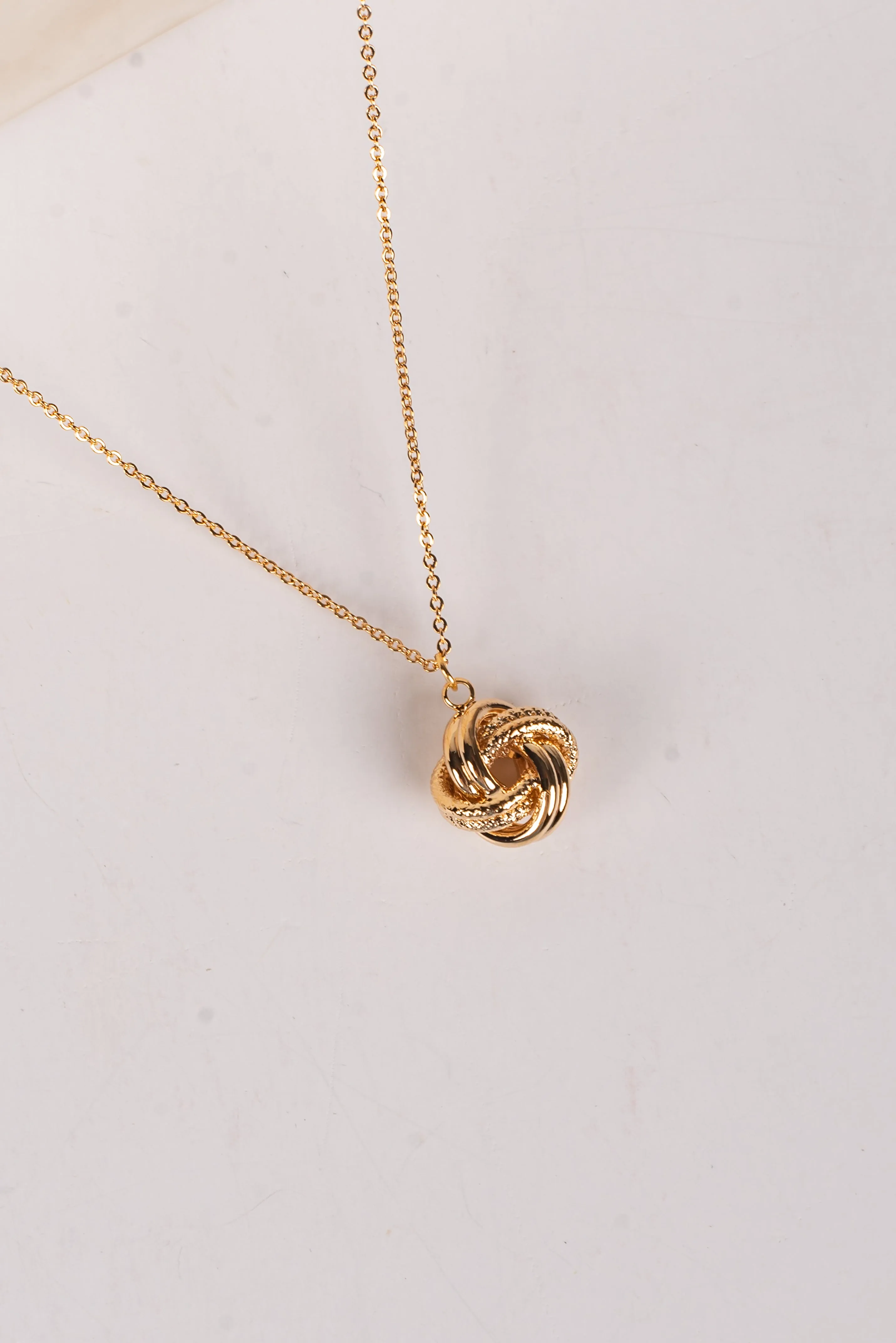 Tessa Gold Knot Charm Necklace
