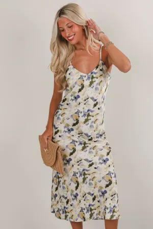 Time For Fun Blue Satin Maxi Dress