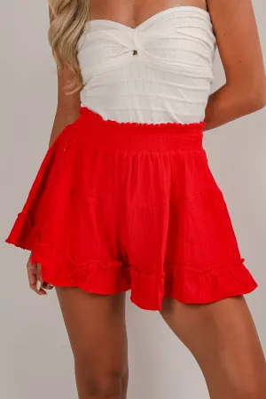 United In Love Linen Ruffle Shorts - DU DEAL