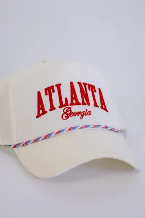 White Atlanta Georgia Embroidered Hat