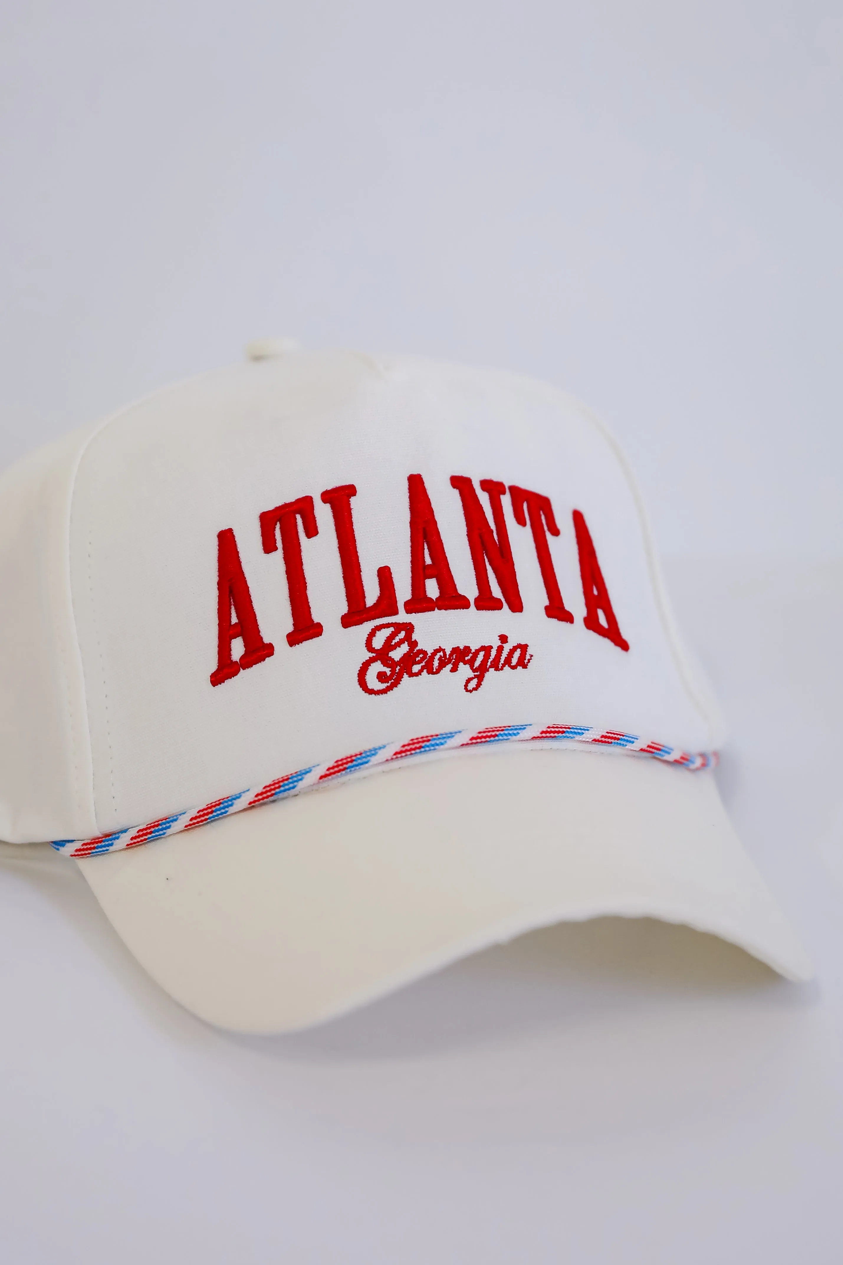 White Atlanta Georgia Embroidered Hat